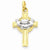 14k Gold Two-tone Claddagh Cross Pendant, Pretty Pendants for Necklace