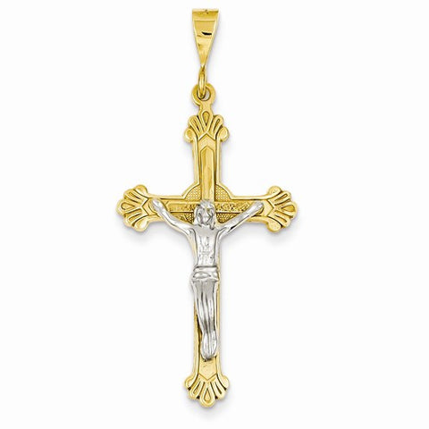 14k Gold Two-tone Crucifix Pendant, Stylish Pendants for Necklace