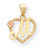 14k Gold Two-Tone Initial M in Heart Charm hide-image