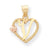 14k Gold Two-Tone Initial V in Heart Charm hide-image