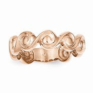 14k Rose Gold Polished Scroll Ring