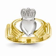14k Mens Two-tone Claddagh Ring