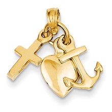 14k Gold Faith, Hope & Charity Charm hide-image