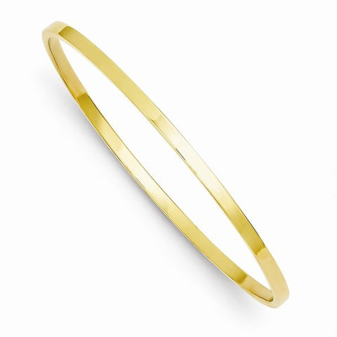 14K Yellow Gold Polished Square Tube Bangle Bracelet