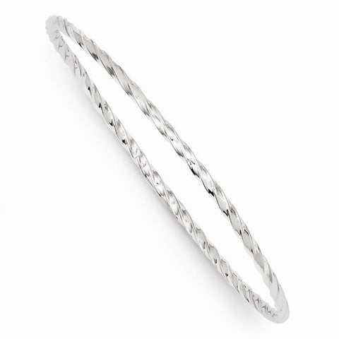 14K White Gold Twist Slip-On Bangle Bracelet