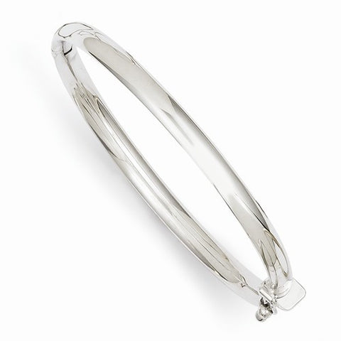 14K White Gold Polished Baby Bangle Bracelet