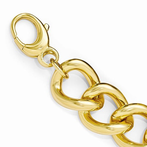 Bronze Polished Gold-Tone Large Curb Link Bracelet