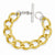 Bronze Gold-Tone Rhodium-Plated Oval Link Bracelet