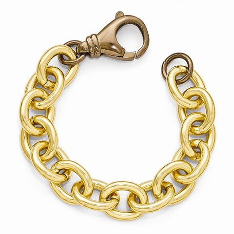 Bronze Gold-Tone & Coffee Brown Tone Link Bracelet