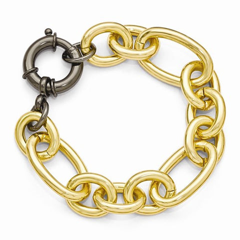 Bronze Black & Gold-Tone Rhodium-Plated Bracelet