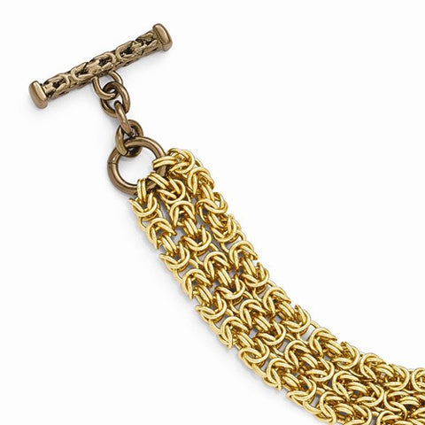 Bronze Brown & Gold-Tone Byzantine Bracelet