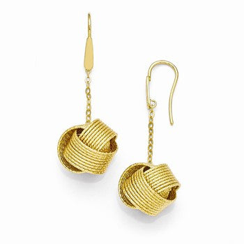 Bronze Textured Gold-tone Love Knot Earrings