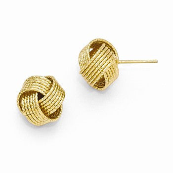 Bronze Textured Gold-tone Love Knot Post Earrings