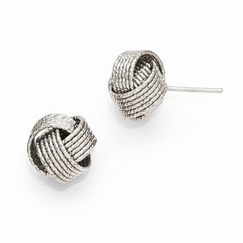 Bronze Textured Rhodium-plated Love Knot Earrings