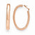 Bronze Polished Rose-tone Oval Omega Hoop Earrings