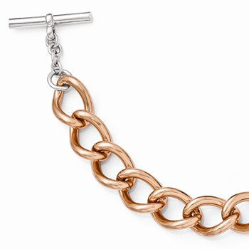 Bronze/Yellow Bronze Rose-Tone Rhodium-Plated Twist Necklace