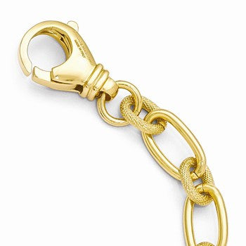 Textured Gold-Tone Oval Link Necklace