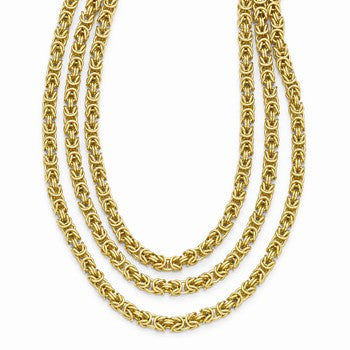Bronze/Yellow Bronze Brown & Gold-Tone Byzantine Necklace