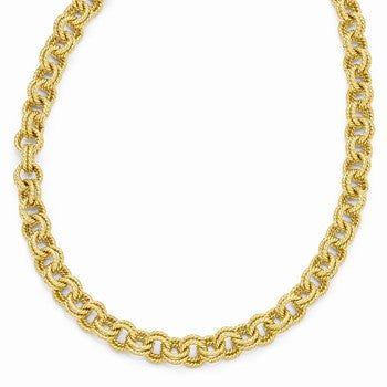 Textured Gold-Tone Double Link Necklace