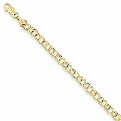 14K Yellow Gold Hollow Double Link Charm