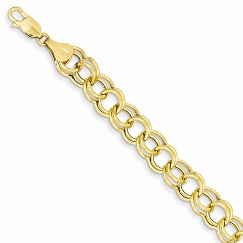 14K Yellow Gold Hollow Double Link Charm