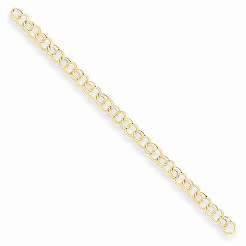 14K Yellow Gold Hollow Double Link Charm