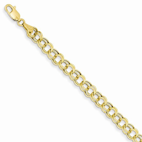14K Yellow Gold Hollow Double Link Charm