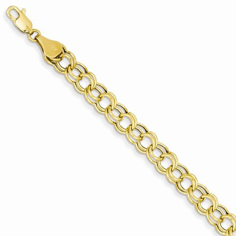 14K Yellow Gold Hollow Double Link Charm