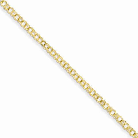 14K Yellow Gold Solid Double Link Charm