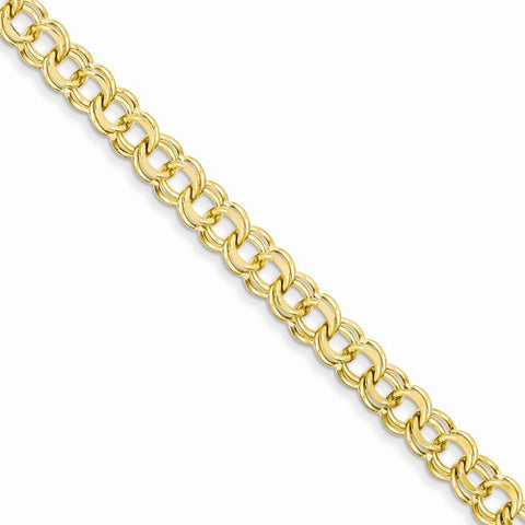14K Yellow Gold Solid Double Link Charm
