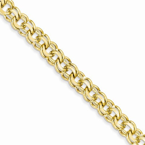 14K Yellow Gold Solid Double Link Charm