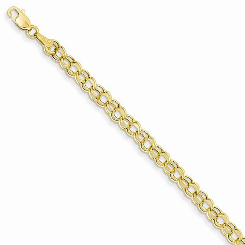 14K Yellow Gold Hollow Double Link Charm