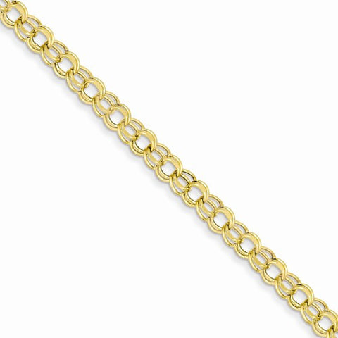 14K Yellow Gold Hollow Double Link Charm