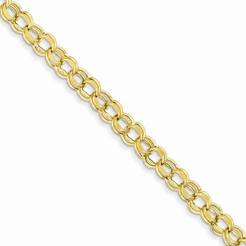 14K Yellow Gold Hollow Double Link Charm