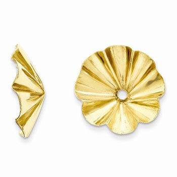 14k Yellow Gold Polished Fancy Earring Jackets