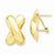 14k Yellow Gold Polished X Omega Back Post Earrings