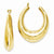 14k Yellow Gold Polished Hollow Hoop Earring Jackets