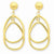 14k Yellow Gold Polished Oval Dangle Earrings