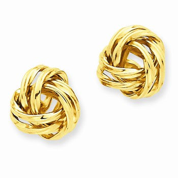 14k Yellow Gold Polished Love Knot Post Earrings