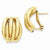 14k Yellow Gold Polished Textured Fancy Omega Back Post Earrings