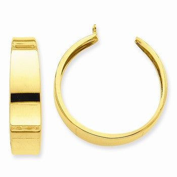 14k Yellow Gold Polished Hoop Earring Jackets