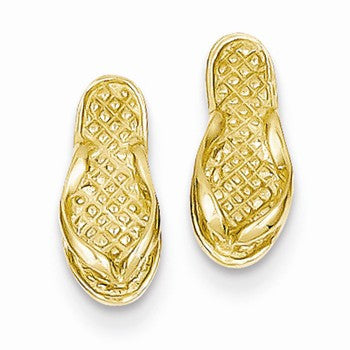 14k Yellow Gold Flip Flop Earrings