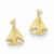 14k Yellow Gold Sail Boat Earrings