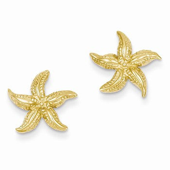 14k Yellow Gold Starfish Earrings
