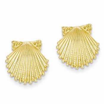 14k Yellow Gold Shell Earrings