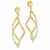 14k Yellow Gold Curved Tube Dangle Earrings