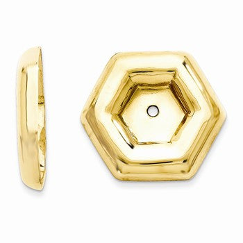 14k Yellow Gold Polished Fancy Earring Jackets