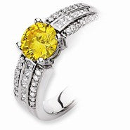 14k White Gold Round Cultured Diamond Ring