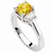 14k White Gold Radiant Cultured Diamond Ring