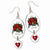 Oval Dangling Heart Painted Earrings